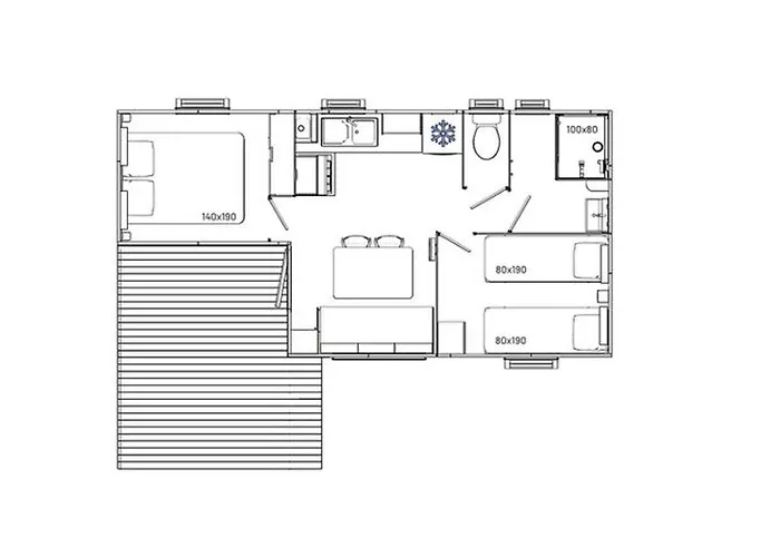 Mobil 5 Pers A Avec Terrasse - Api-1-52-587 Campsite